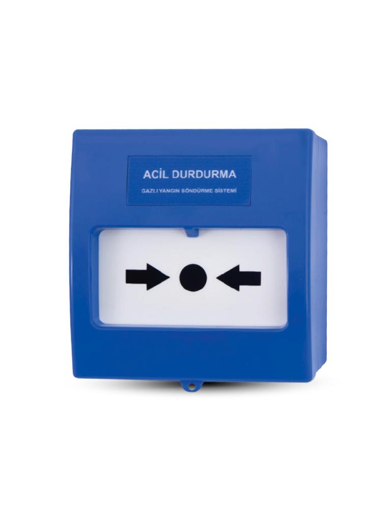TEKNİM TFB-3165B ACİL DURDURMA BUTONU, GAZLI YANGIN SÖNDÜRME SİSTEMLERİ İÇİN, MAVİ