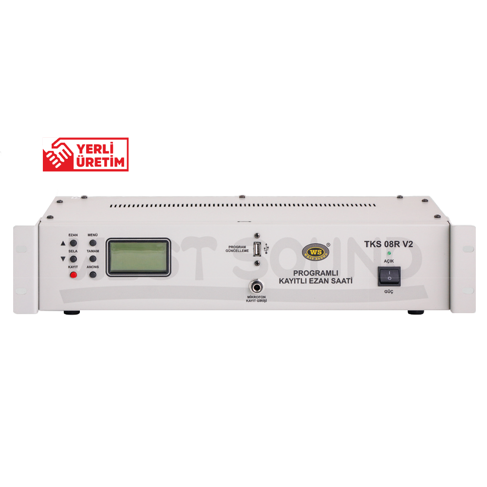 TKS 08 R V2  PROGRAMLI EZAN  SAATİ  (RACK TİPİ)